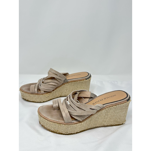 Donald Pliner Ithaca Platform Wedge Sandals Beige, 8.5 - Picture 4 of 10